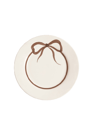 Pick A Poppy Bow Tallrik - 28 Cm Glas & porslin Brun