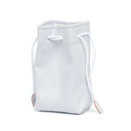 Kotelo Instax Mini 12/11/9 -kameralle, kiristysnyörillinen pussikotelo (valkoinen)