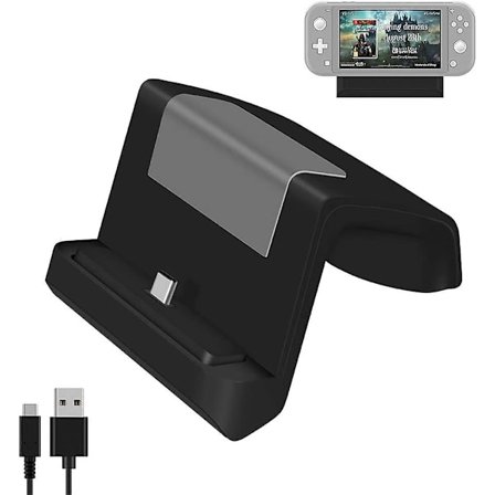 Opladningsdockingstation Kompatibel med Switch/switch Lite, USB Type C Ladestationsstationsholder