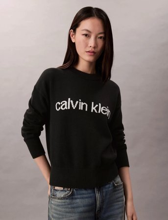 Calvin Klein Jeans Cotton Graphic Pullover - Black - S