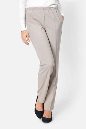 Brandtex - Sofie Bukser - Sand Meleret - Slim Fit / Elastik i Taljen