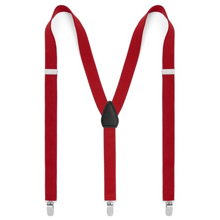 Wąskie karmazynowe szelki dla mężczyzn - Szelki na klipsy