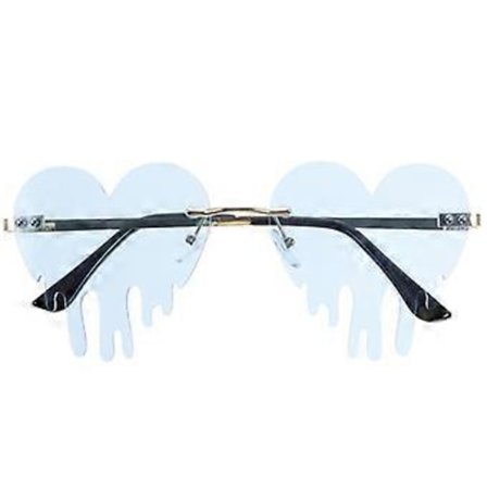 Hjerte Solbriller Dryppende Hjerteformede Solbriller Morsomme Solbriller Kvinner 90-talls Briller (Himmelblå)