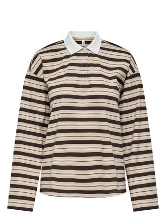 ONLY Onlaminah Life L/S Stripe Polo Top Jrs - Multi/patterned - XS