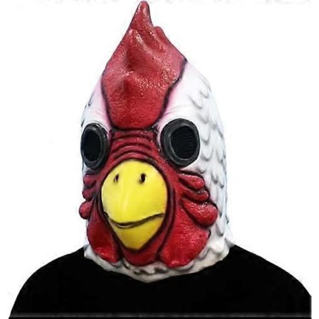 REA Stor Tupp Djurhuvud Mask Exklusiv Latex Tecknad Kycklinghuvud Halloween Kycklingdräkt Mask