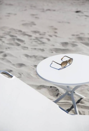 Fiam Tris Sammenleggbart Bord Hvitt Ø55cm