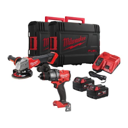 Milwaukee M18 FPP2E3-502X Verktygspaket med batteri och laddare, Maskiner