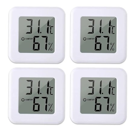 4 stycken inomhus termometer hygrometer, mini digital termometer med hygrometer för barnrum, studierum, kontor, växthus