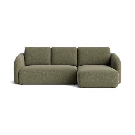 Savona Chaiselongue-Schlafsofa, rechts | Stauraum, Nordic Grün, Modernes Design, Bettfunktion, Bequeme Polsterung, 94cm Tiefe, Einfarbig