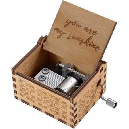 "You are My Sunshine" -puinen soittorasia, laserkaiverrettu vintage-tyylinen puinen "You are My Sunshine" -musiikkilaatikko lahjaksi syntymäpäivänä/