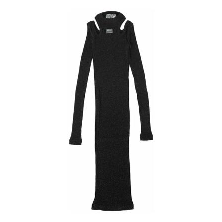Versace Jeans Couture, Lurex Dress Zwart, Dames, Maat:S
