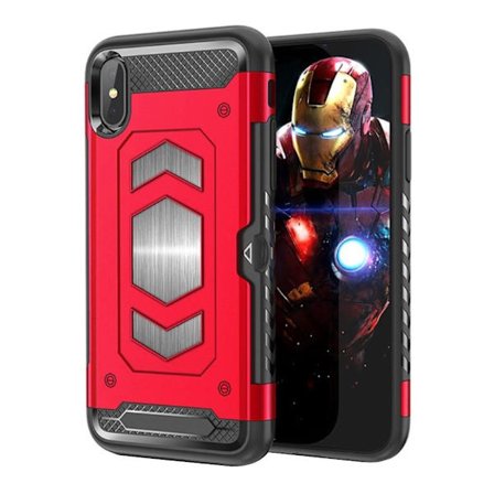 iPhone 9 Plus beskyttende cover af hybridmateriale - Rød