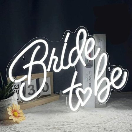 Bride to be Neon Skilt, Hvide LED Neon Lys Skilte USB Bryllups Lys Skilte til Polterabend Forlovelsesfest Baggrund