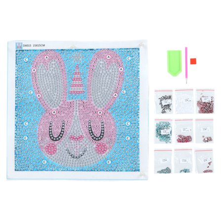 5D Diamantmaling Tegneserie Kanin Håndverk DIY Rhinestone Kunst for Kontor Stue Soverom