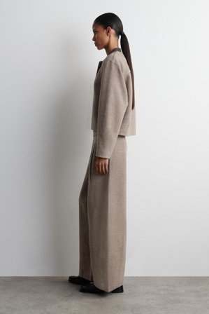 COS Women's Pantaloni Barrel In Lana Cotta in Beige