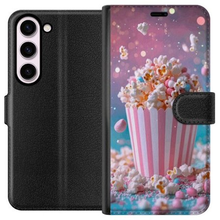 Kompatibelt Plånboksfodral till Samsung Samsung Galaxy S23 Popcorn-hink retro bio snacks rolig figur