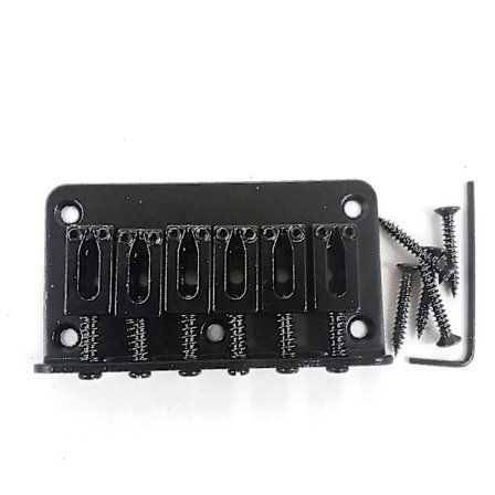 Fast monterad bro med 6 sadel för elgitarr, toppbro, gitarrdelar, svart