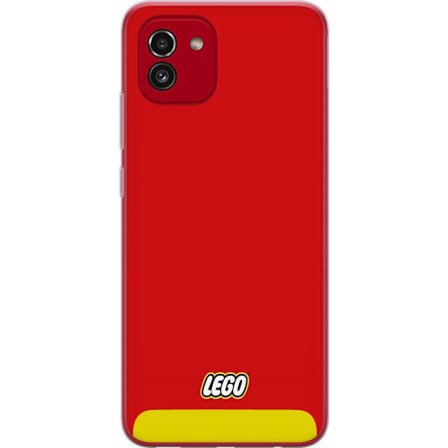 Kompatibelt Mobilskal till Samsung Samsung Galaxy A03 Lego Röd Gul Poster Byggklossar Officiell Logotyp Leksaker Retro Vintage Design Klassiskt Leksa