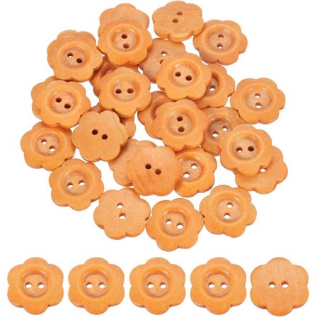 50 kpl, Vaaleanruskeat Puunapit, 23 mm Kukanmuotoiset Puunapit 2 Reikää Koristeelliset Ompelunapit Ompeluun DIY Käsityöt Vaatteet Käsintehdyt
