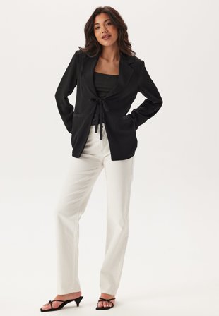 BUBBLEROOM-Front Tie Structured Blazer-36