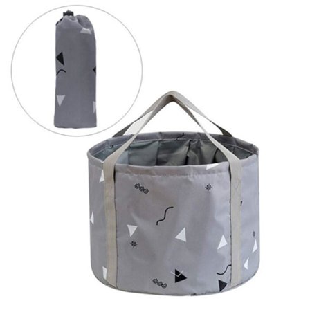 14L Sammenklappelig Fodbad Balje med Håndtag Bærbar Pedicure Fodbad Blød Balje Foldbar Spand til Rejse Camping, Grå