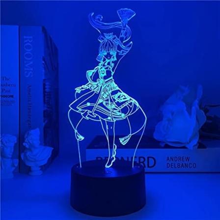 Genshin Impact Kamisato Ayakan 3D-illuusiolamppu LED-y valo Peliharrastajille Lahja LED-y valoille Lasten Makuuhuoneeseen