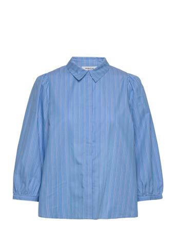 Petronia 3/4 Shirt Stp Langermet Skjorte Blå MSCH Copenhagen*Betinget Tilbud