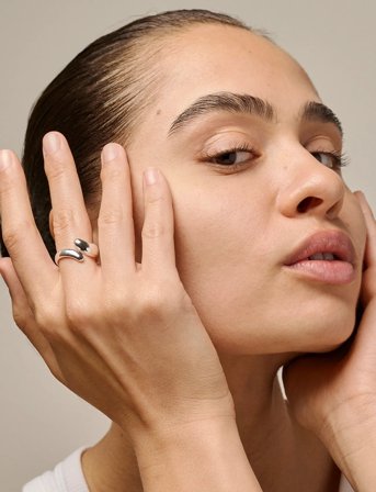 Enamel Copenhagen Ring, Neli - Silver - ADJUSTABLE 48-52