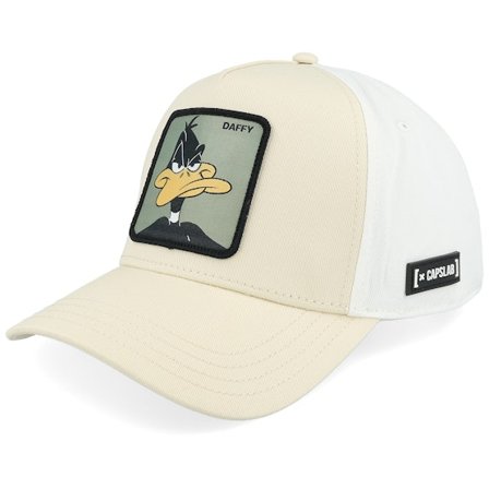 Capslab - Beige adjustable Caps - Looney Tunes Daffy Duck White/Beige A-Frame Adjustable @ Hatstore