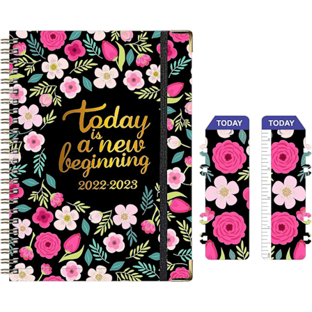 Dagbok 2023 A5, veckoplanerare och månadsplanerare, 2023 Dagbok A5 Vecka för vecka med månadsflikar, från januari 2023 till december 2023 Hård omslag,