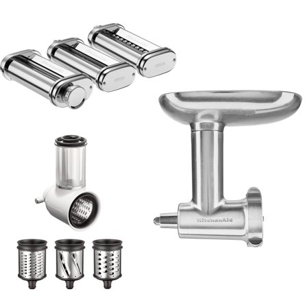 KitchenAid Tillbehörspaket till köksmaskin (köttkvarn, grönsaksskärare och pastatillbehör) | Köksmaskiner > Tillbehör | Bagaren och Kocken