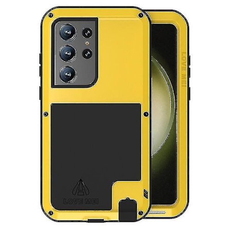 LOVE MEI-kompatibel med Samsung Galaxy S23 Ultra Mobiltelefondeksel Silikon+Metall Støtsikkert Telefondeksel