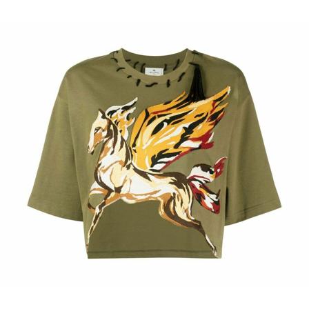 Etro, T-Shirts Groen, Dames, Maat:S