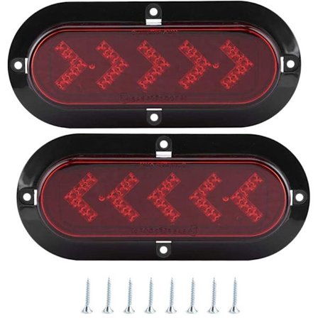 Båt LED-ljus 2 st 6 tum 25LED bakljus vattentät oval bromsstopplampa för ATV lastbil släpvagn