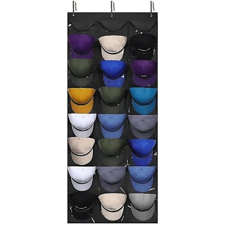 /EA/24 lommer caps-stativ for baseballcaps-organisator hengende capsoppbevaringsholder for garderobevegg