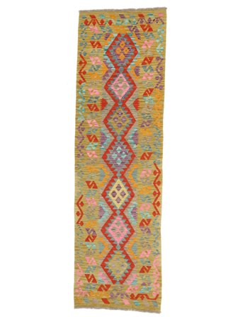Mały Kilim Afgan Old Style Dywan 89X297 Wełna