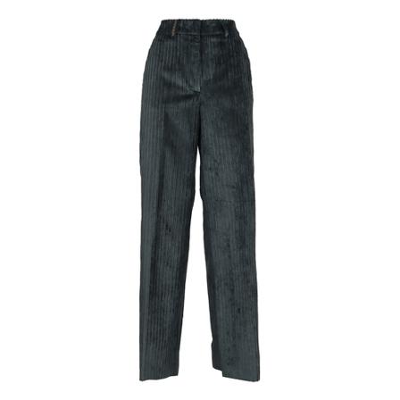 Peserico, Wide Trousers Groen, Dames, Maat:L