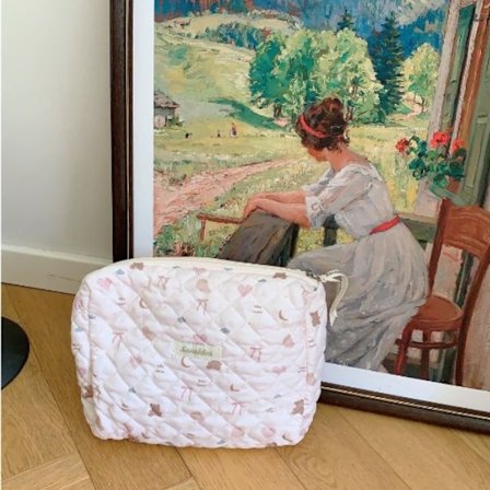 Søt rosa kosmetikkveske for kvinner sminkeveske 03 03