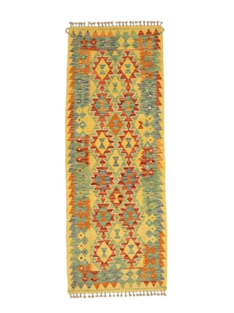 Tappeto Orientale Kilim Afghan Old Style 71X187 Passatoie Arancione/Giallo Scuro (Lana, Afghanistan)