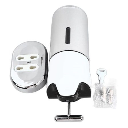 Väggmonterad manuell tvåldispenser för schampo balsam duschgel badrum kök hotell