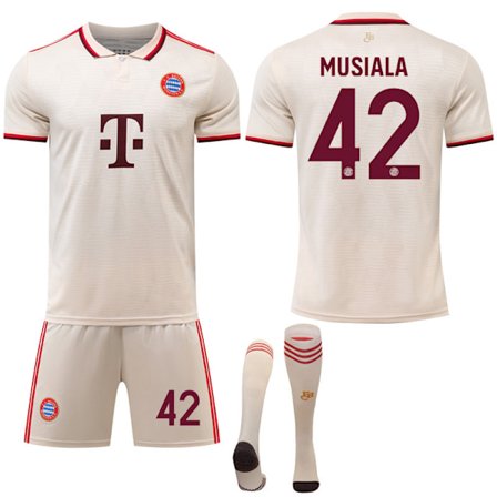Bayern München 2024-25 Draksett med Sokker, Drakt Nr. 42 Musiala for Barn & Voksne