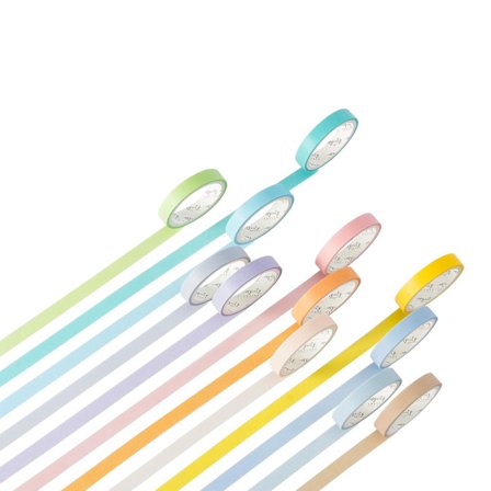 12-pack Washi Tejp Maskeringsset Art Deco, DIY Hantverk, Bullet Journal, Planerare, Scrapbook, Omslag (Regnbåge 8mm)