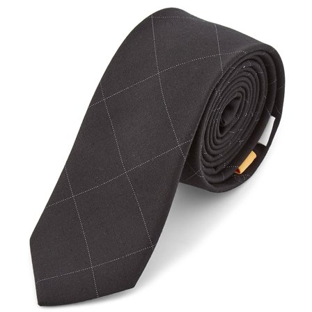 Black Chequered Necktie for Men - Patterned Ties