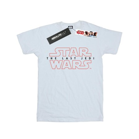 Star Wars Dam/Damer The Last Jedi Logo Bomull Boyfriend T-Shirt 3XL Vit