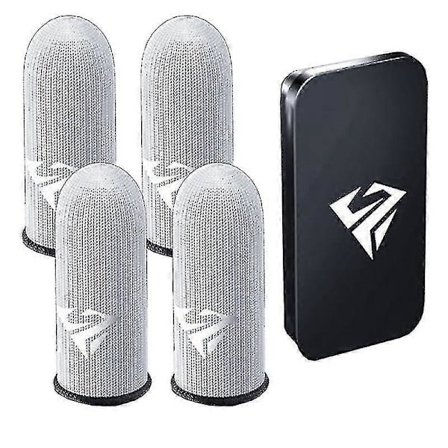 Gaming Finger Sleeves för mobilspel 0,25 mm Glas Silver Fiber Sömlös Tumfingertoppsskydd för Pubg/cod/lol/ros