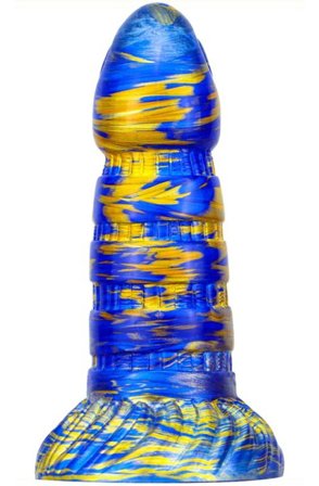 Metallic Fantasy Dildo Torff Blue/Gold 19cm Dragon Dildo