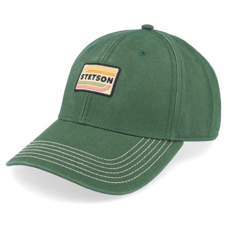 Stetson - Groen adjustable Cap - Baseball Cap Cotton Washed Green Adjustable @ Hatstore