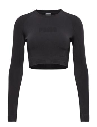Evoknit Longsleeve Tee Crop Tops Long-sleeved Crop Tops Svart PUMA