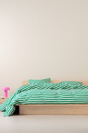 Jotex - Dynetrekksett Dobbeltseng Økologisk Smaragdgrønn/hvit - KAYO - Kjøp Dobbeltseng hos Jotex