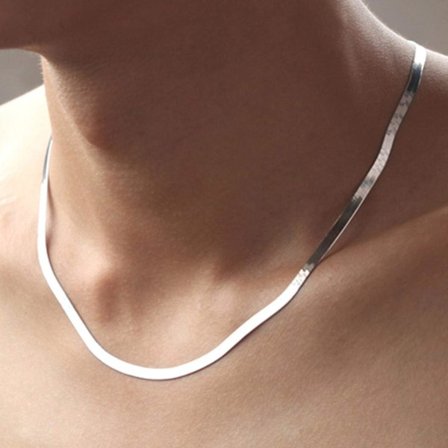 925 Silver Necklace 4mm Snake Chain Men & Women Couple Sterling Silver Jewelry Blade Chain Ruikalucky